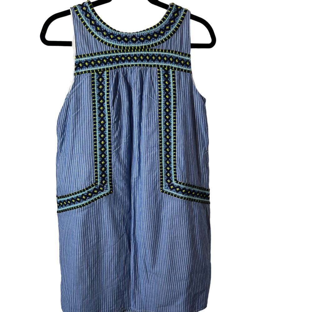 Vineyard Vines Embroidered Blue Striped Summer Tunic Shift Dress Size Small - Picture 4 of 8
